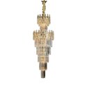 Ver imagem 1 de Lustre Clássico Firenze em Metal e Cristal para Sala de Jantar e Ambientes Modernos - 180x60cm