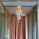 Ver imagem 2 de Lustre Clássico Firenze em Metal e Cristal para Sala de Jantar e Ambientes Modernos - 180x60cm