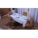 Ver imagem 3 de toalha de mesa quadrada 4 lugares tecido jacquard 1,35x1,50:branco