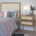 Ver imagem 2 de Cabeceira Solteiro 90cm e Mesa 2 Gavetas Arlo A10 Hanover/dourado - Mpozenato
