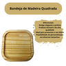 Bandeja de Madeira Quadrada Presente e Decoração - 4
