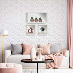 Kit Nicho Decorativo Retangular MDF Branco 3pçs 20cm profundidade - 2