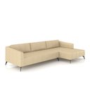 Ver imagem 2 de Sofá Bipartido Sala de Estar Kiara 292cm Chaise Direito Pés de Ferro Couro Bege G52 - Gran Belo