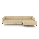 Ver imagem 7 de Sofá Bipartido Sala de Estar Kiara 292cm Chaise Direito Pés de Ferro Couro Bege G52 - Gran Belo