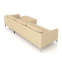Ver imagem 6 de Sofá Bipartido Sala de Estar Kiara 292cm Chaise Direito Pés de Ferro Couro Bege G52 - Gran Belo