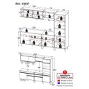 Ver imagem 5 de Armário de Cozinha Completa 252cm com Leds Veneza Up Multimóveis V2037 Preto/dourado
