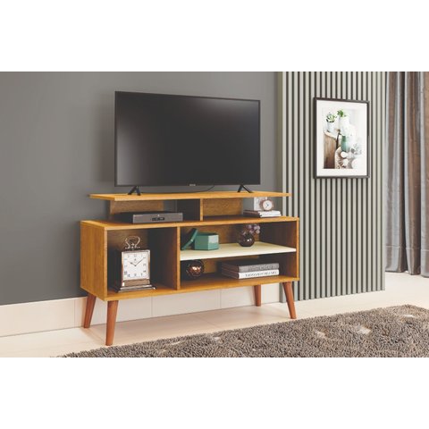 Rack para Tv de 42 Pés de Madeira Suporte Robusto 110cm:naturale/off White