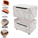 Ver imagem 2 de Kit Balcão e Gabinete de Banheiro 1 Porta 1 Gaveta e Rodízio Mármore Branco