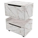 Ver imagem 1 de Kit Balcão e Gabinete de Banheiro 1 Porta 1 Gaveta e Rodízio Mármore Branco