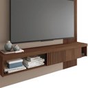 Ver imagem 4 de Painel Selina Ripado 180cm para Tv até 65 com Porta de Correr e Prateleira Mdp Havana/fendi G11 - Gr