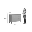 Ver imagem 2 de Gabinete de Cozinha Modulado C/ Tampo Allure C/ 2 Portas e 3 Gavetas 120cm Jequitiba/gris Fosco -