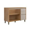 Ver imagem 3 de Gabinete de Cozinha Modulado C/ Tampo Allure C/ 2 Portas e 3 Gavetas 120cm Jequitiba/gris Fosco -