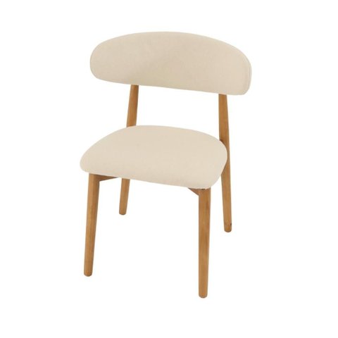 Cadeira Estofada Linho para Jantar Cozinha Frida Madeira Maciça