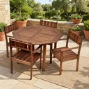Ver imagem 1 de Conjunto Externo com Mesa Oitavada 120cm e 4 Poltronas Eron Madeira Maciça Marrom