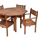 Ver imagem 3 de Conjunto Externo com Mesa Oitavada 120cm e 4 Poltronas Eron Madeira Maciça Marrom