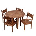 Ver imagem 2 de Conjunto Externo com Mesa Oitavada 120cm e 4 Poltronas Eron Madeira Maciça Marrom