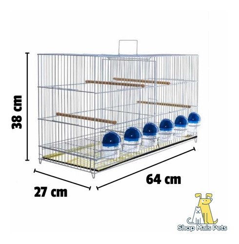 Gaiola Criadeira 6 Comedouros Canário Epóxi Divisória Grande - 3