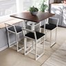 Conjunto Mesa Imbuia 4 Cadeiras Pequena Estofado Industrial White - 1