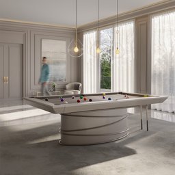 Mesa de Bilhar Sinuca e Jantar Sullivan Versátil com Tampo Removível 248 Cm Base Oval Fendi G84 - Gr - 6