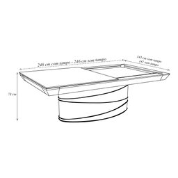 Mesa de Bilhar Sinuca e Jantar Sullivan Versátil com Tampo Removível 248 Cm Base Oval Fendi G84 - Gr - 4
