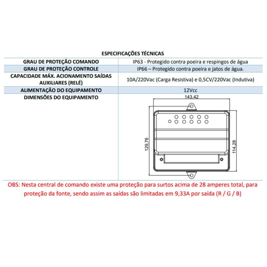 Comando SMD Rítimico LED 30A BRUSTEC + FONTE 30A PISCINA - 4