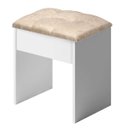 Ver imagem 2 de Banqueta Camarim Branca Estofada Ideal para Penteadeira ou Maquiagem