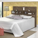 Ver imagem 1 de Cabeceira Cama Box Queen 1,60 Florença com Nicho e Espelho - Castanho