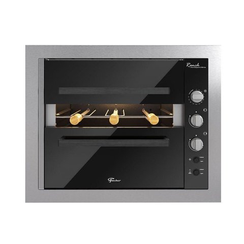 Churrasqueira Elétrica de Embutir Ranch 3 Espetos Rotativos Inox 220V Fischer