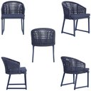 Ver imagem 5 de Cadeira Noronha Aluminio Pint Azul, Tela Corda Nautica Azul