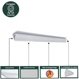 Rodateto Pvc 8mmx38mmx3,00m 5 Un Azn - Branco Gelo - 8