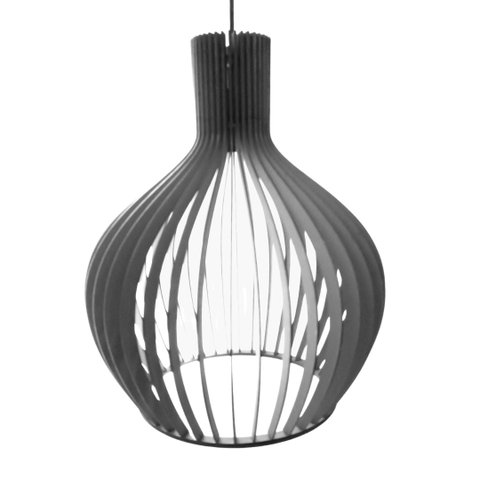 Luminária Teto tipo Pendente em MDF - Completa - Cor: Cinza