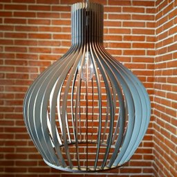 Luminária Teto tipo Pendente em MDF - Completa - Cor: Cinza - 4
