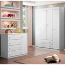 Ver imagem 2 de Guarda Roupa Infantil Dora 147cm Mdp Branco Brilho - Sallar Home