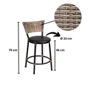 Ver imagem 5 de Kit 2 Banquinhos Baixo Cozinha Americana de Fibra Sintetica:capuccino/preto