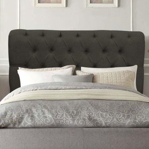 Cabeceira Estofada Paris 140cm Casal para Cama Colchão Box Quarto Linho Marrom - Aurora Line