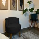 Ver imagem 2 de Jogo 5 Cadeiras Decorativa para Sala de Estar Aconchegante Tecido Veludo Moderna Aconchegante