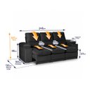 Ver imagem 2 de Sofá Veneza 2,40m Retrátil Reclinável Preto USB e Porta Copos - King House