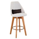 Ver imagem 5 de Kit 05 Banquetas Linho Bege E Almofada Marrom