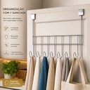 Ver imagem 5 de Organizador Suspenso 7 Ganchos Cabide Porta Toalhas sem Furo Cabideiro Multiuso Suporte Cozinha Lava