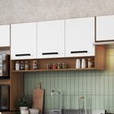 Ver imagem 2 de Armário Aéreo Triplo Giovanna 120cm com 3 Portas - Casajá - Freijo/branco