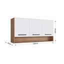 Ver imagem 4 de Armário Aéreo Triplo Giovanna 120cm com 3 Portas - Casajá - Freijo/branco