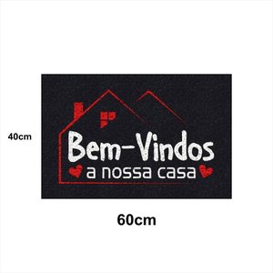 Tapete Capacho BEM VINDOS A NOSSA CASA 60x40 Entrada Apto