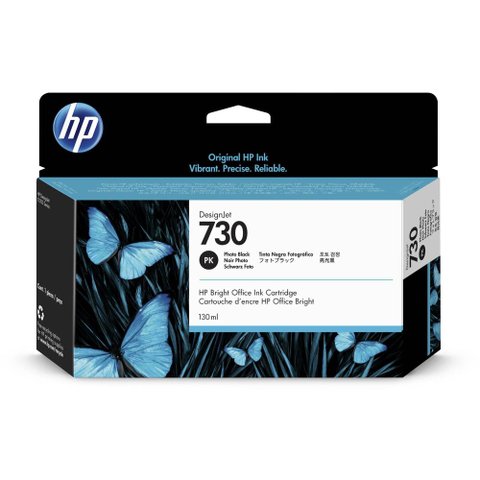 Cartucho de Tinta Hp 730 Preto Foto Pluk 130 Ml - P2v67a