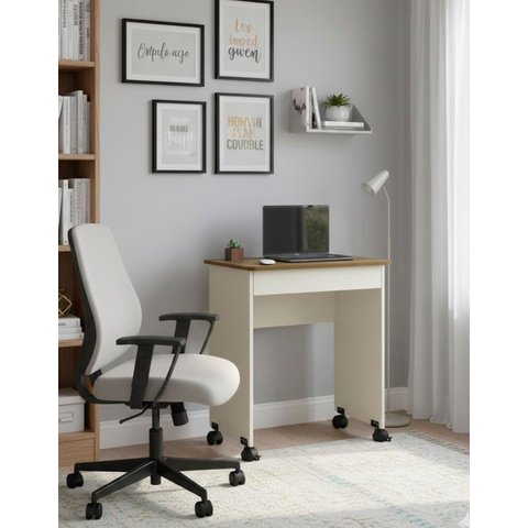 Escrivaninha de Estudo Home Office Pequena Polly Off-white