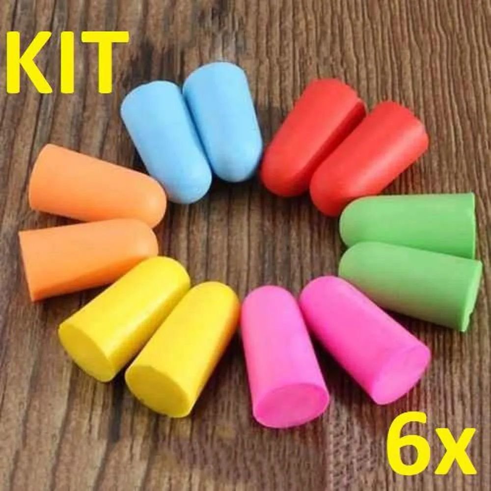 6x Pares Protetor Abafador Auricular Espuminha de Ouvido Earplug - 2