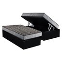 Ver imagem 1 de Conjunto Box Baú Solteiro Colchão Espuma Paropas Compact Ag 65 - D28 Royalle Rústico Prata + Base