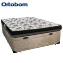 Ver imagem 3 de Cama Box Baú Casal Suede + Colchão Ortobom Iso Dupla Face 138x188x60 Cor:bege