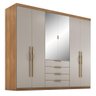 Guarda Roupa Casal 6 Portas com Espelho e 4 Gavetas Giardino - Amêndola Touch/nude Prime Tx - 10