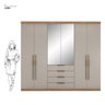 Guarda Roupa Casal 6 Portas com Espelho e 4 Gavetas Giardino - Amêndola Touch/nude Prime Tx - 4