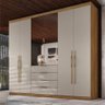 Guarda Roupa Casal 6 Portas com Espelho e 4 Gavetas Giardino - Amêndola Touch/nude Prime Tx - 1